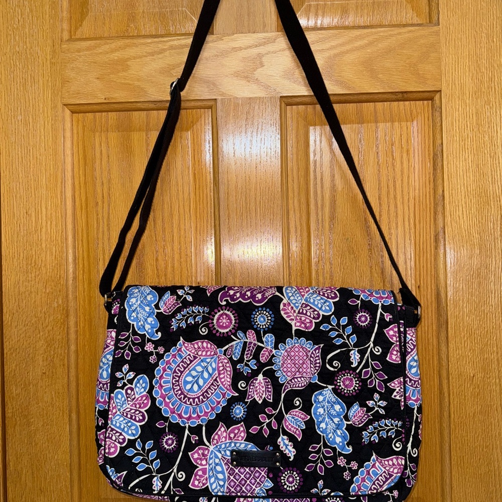 Vera Bradley alpine floral book messenger laptop bag tote